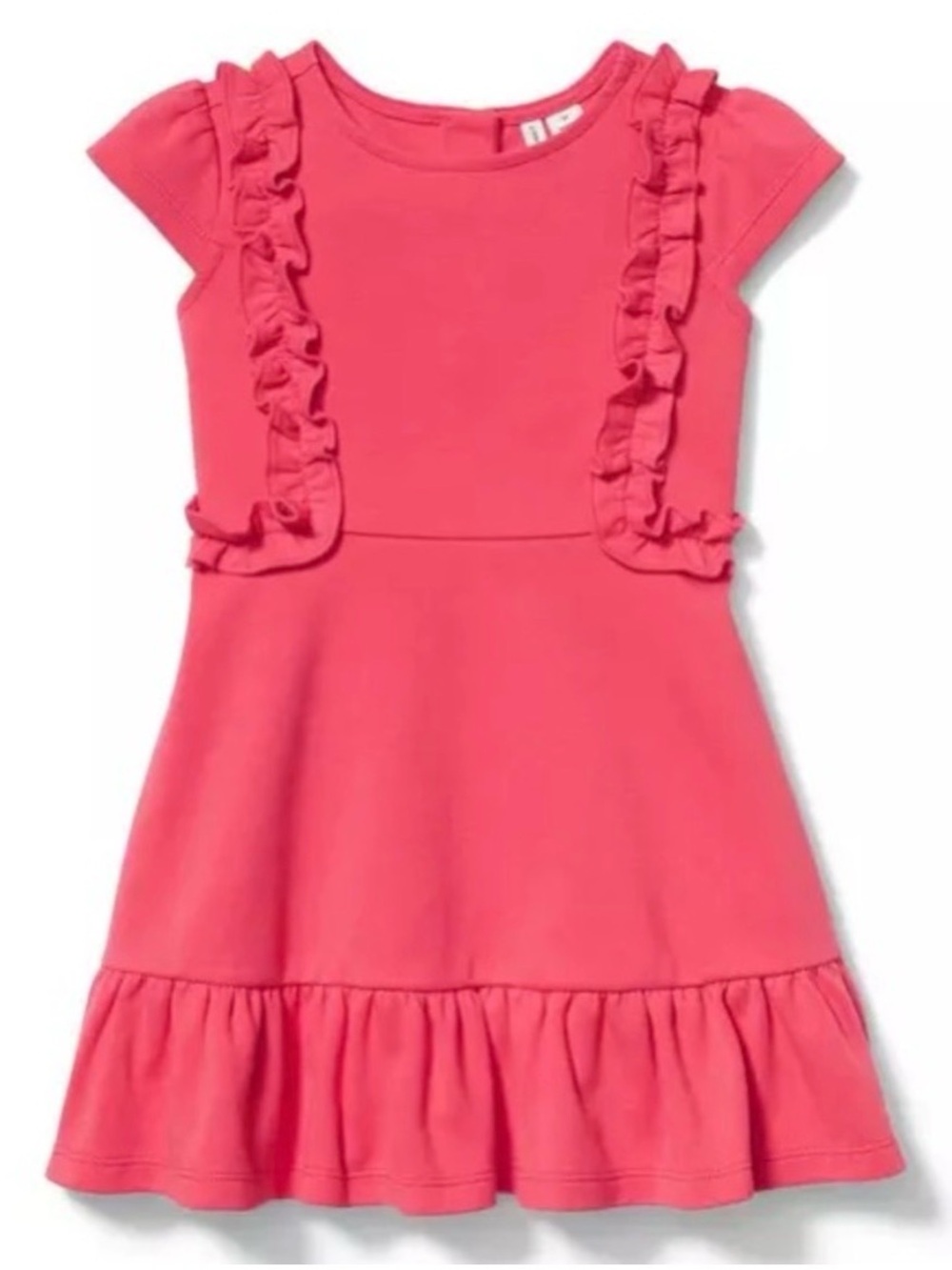 Janie and Jack Bright Pink Ruffle Trim Knit Dress Size 2T